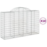 VidaXL Gabionen 10 Stück gebogen 200x50x120 140 cm Eisen