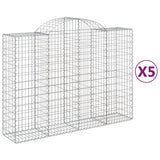 VidaXL Gabionen 5 Stück gebogen 200x50x140 160 cm Eisen