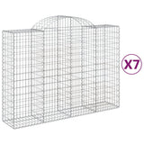 VidaXL Gabionen 7 Stk. gebogen 200x50x140 160 cm Eisen