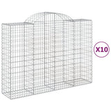 VidaXL Gabionen 10 Stück gebogen 200x50x140 160 cm Eisen