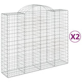 VidaXL Gabionen 2 Stück gebogen 200x50x160 180 cm Eisen
