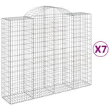 VidaXL Gabionen 7 Stk. gebogen 200x50x160 180 cm Eisen