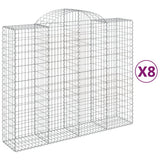 VidaXL Gabionen 8 Stück gebogen 200x50x160 180 cm Eisen