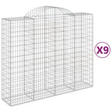 VidaXL Gabionen 9 Stück gebogen 200x50x160 180 cm Eisen
