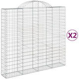 VidaXL Gabionen 2 Stück gebogen 200x50x180 200 cm Eisen