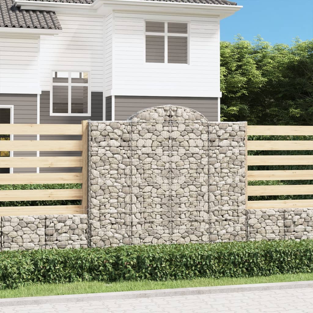 VidaXL Gabionen 2 Stück gebogen 200x50x180 200 cm Eisen