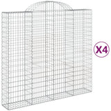 VidaXL Gabionen 4 Stück gebogen 200x50x180 200 cm Eisen