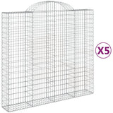 VidaXL Gabionen 5 Stück gebogen 200x50x180 200 cm Eisen