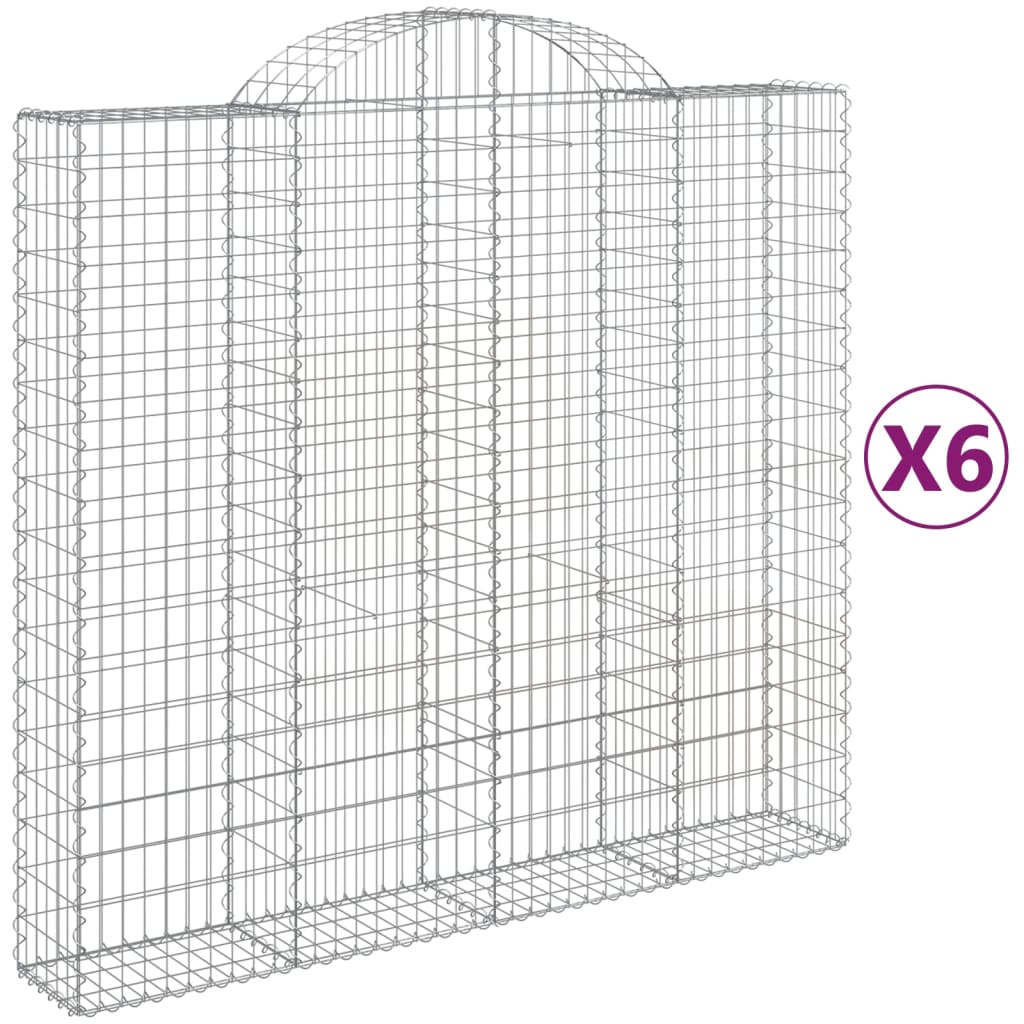 VidaXL Gabionen 6 Stück gebogen 200x50x180 200 cm Eisen
