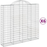 VidaXL Gabionen 6 Stück gebogen 200x50x180 200 cm Eisen