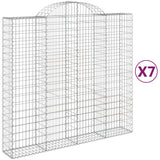 VidaXL Gabionen 7 Stk. gebogen 200x50x180 200 cm Eisen