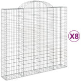 VidaXL Gabionen 8 Stück gebogen 200x50x180 200 cm Eisen