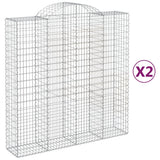 VidaXL Gabionen 2 Stück gebogen 200x50x200 220 cm Eisen