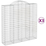 VidaXL Gabionen 3 Stück gebogen 200x50x200 220 cm Eisen