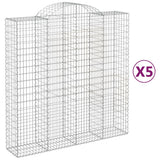 VidaXL Gabionen 5 Stück gebogen 200x50x200 220 cm Eisen