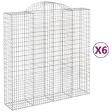 VidaXL Gabionen 6 Stück gebogen 200x50x200 220 cm Eisen