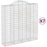 VidaXL Gabionen 7 Stk. gebogen 200x50x200 220 cm Eisen