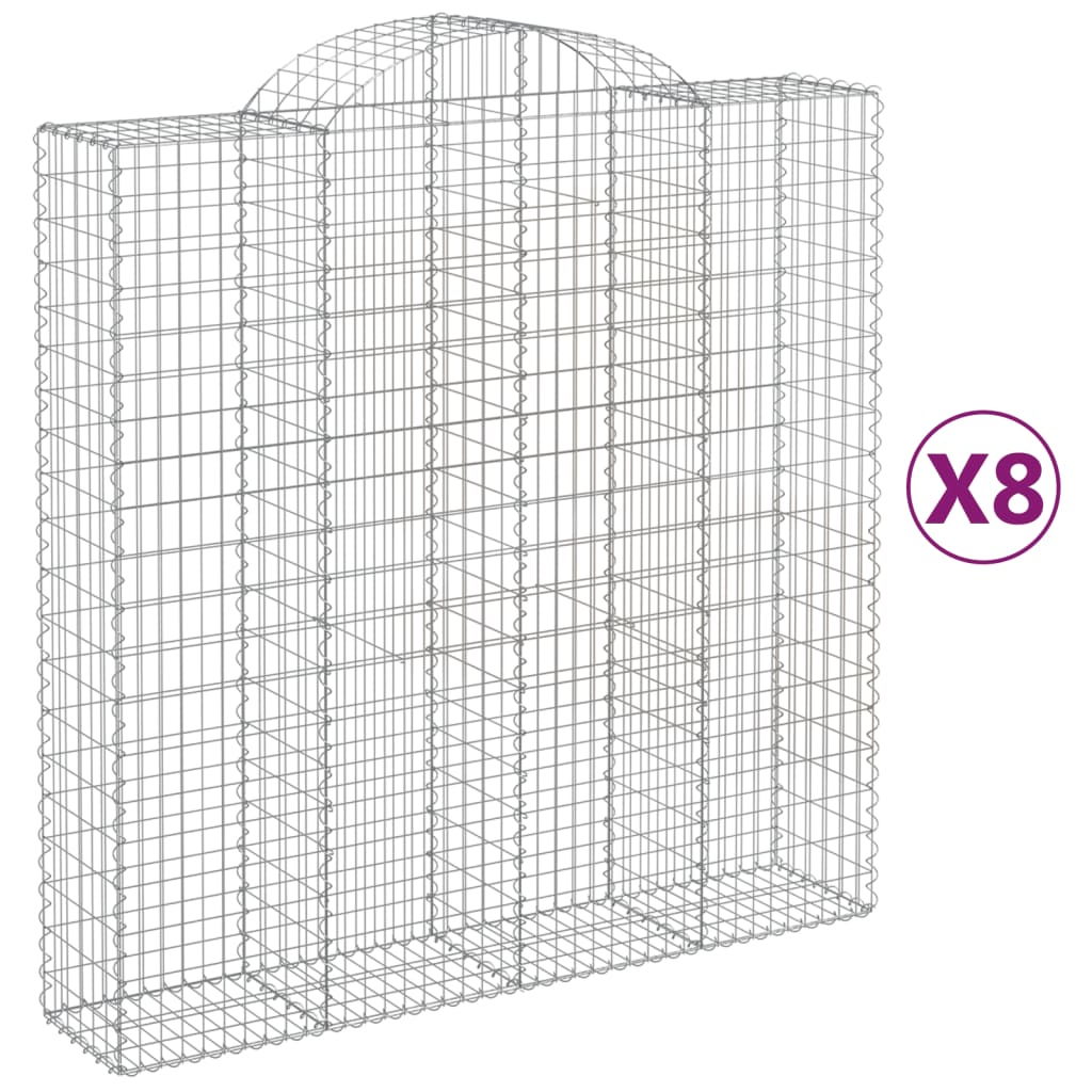 VidaXL Gabionen 8 Stück gebogen 200x50x200 220 cm Eisen