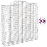 VidaXL Gabionen 8 Stück gebogen 200x50x200 220 cm Eisen