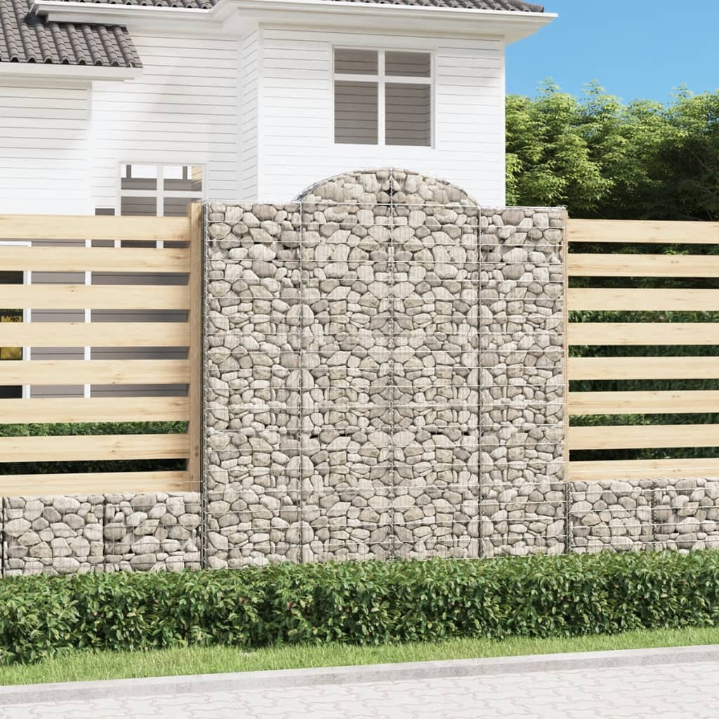 VidaXL Gabionen 3 Stück gebogen 200x50x220 240 cm Eisen