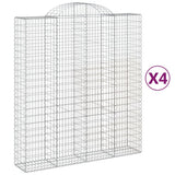 VidaXL Gabionen 4 Stück gebogen 200x50x220 240 cm Eisen