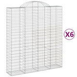 VidaXL Gabionen 6 Stück gebogen 200x50x220 240 cm Eisen