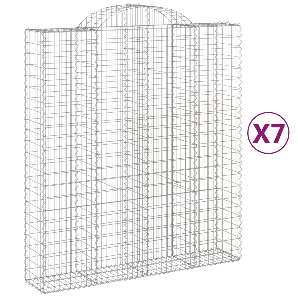 VidaXL Gabionen 7 Stk. gebogen 200x50x220 240 cm Eisen