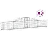 VidaXL Gabionen 3 Stück gebogen 300x30x40 60 cm verzinktes Eisen
