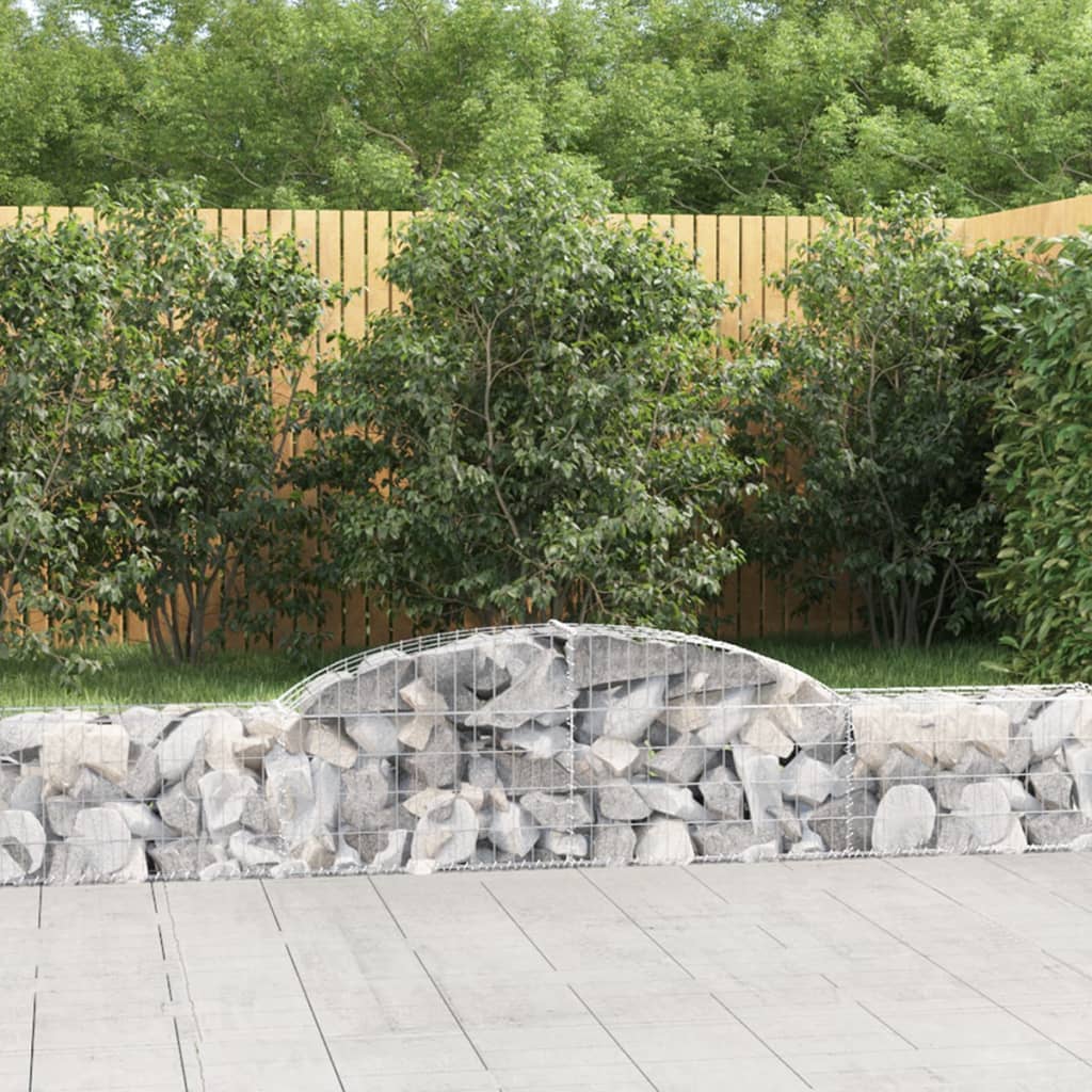VidaXL Gabionen 3 Stück gebogen 300x30x40 60 cm verzinktes Eisen