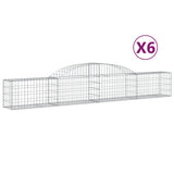 VidaXL Gabionen 6 Stück gebogen 300x30x40 60 cm verzinktes Eisen