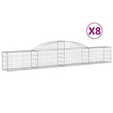 VidaXL Gabionen 8 Stück gebogen 300x30x40 60 cm Eisen