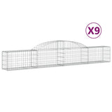 VidaXL Gabionen 9 Stück gebogen 300x30x40 60 cm verzinktes Eisen