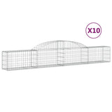 VidaXL Gabionen 10 Stück gebogen 300x30x40 60 cm verzinktes Eisen