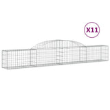 VidaXL Gabionen 11 Stück gebogen 300x30x40 60 cm verzinktes Eisen