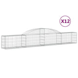VidaXL Gabionen 12 Stück gebogen 300x30x40 60 cm verzinktes Eisen