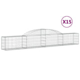 VidaXL Gabionen 15 Stück gebogen 300x30x40 60 cm verzinktes Eisen