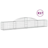 VidaXL Gabionen 17 Stück gebogen 300x30x40 60 cm verzinktes Eisen