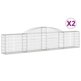 VidaXL Gabionen 2 Stück gebogen 300x30x60 80 cm verzinktes Eisen