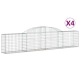 VidaXL Gabionen 4 Stück gebogen 300x30x60 80 cm verzinktes Eisen