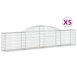 VidaXL Gabionen 5 Stück gebogen 300x30x60 80 cm verzinktes Eisen