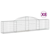 VidaXL Gabionen 8 Stück gebogen 300x30x60 80 cm verzinktes Eisen