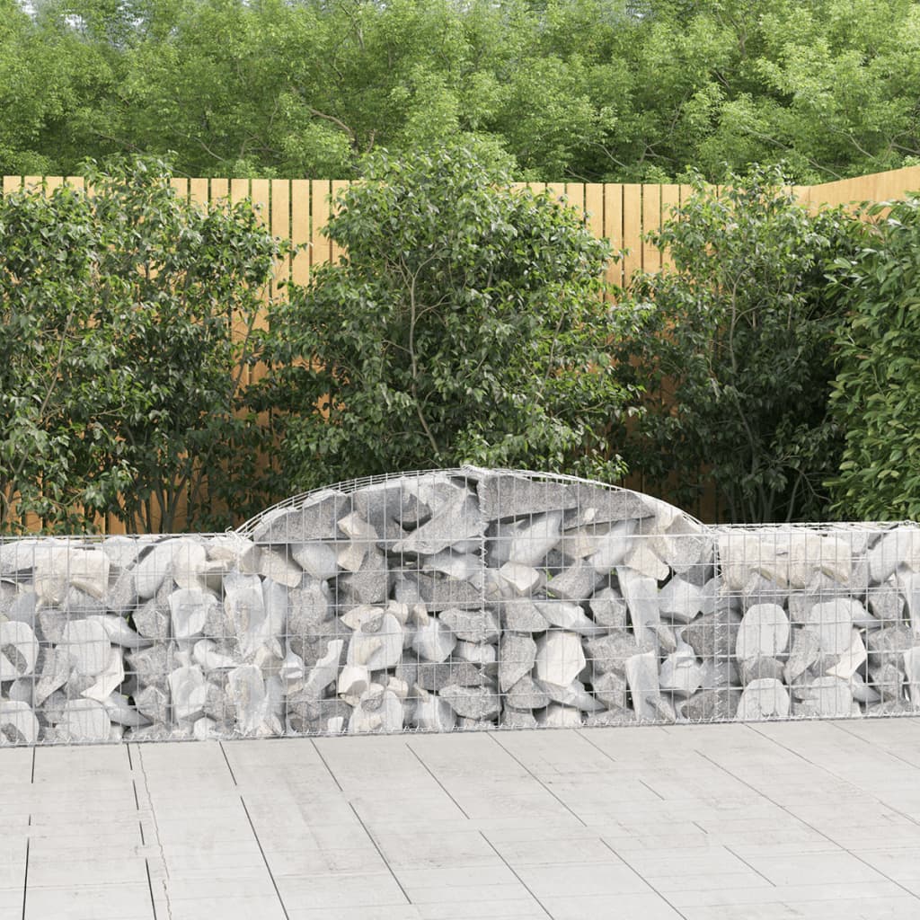 VidaXL Gabionen 8 Stück gebogen 300x30x60 80 cm verzinktes Eisen
