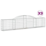 VidaXL Gabionen 9 Stück gebogen 300x30x60 80 cm verzinktes Eisen