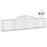 VidaXL Gabionen 12 Stück gebogen 300x30x60 80 cm verzinktes Eisen