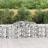 VidaXL Gabionen 2 Stück gebogen 300x30x80 100 cm verzinktes Eisen