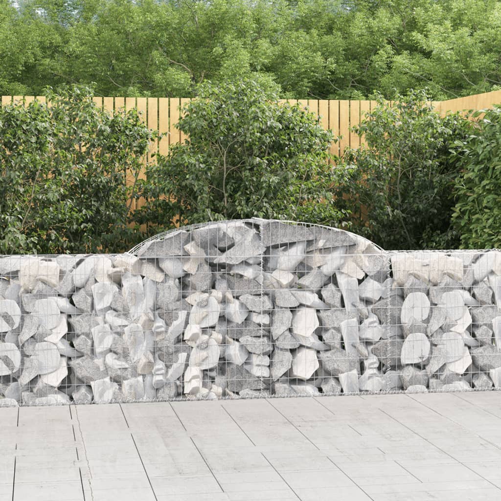 VidaXL Gabionen 4 Stück gebogen 300x30x80 100 cm verzinktes Eisen