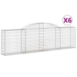 VidaXL Gabionen 6 Stück gebogen 300x30x80 100 cm verzinktes Eisen
