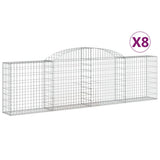 VidaXL Gabionen 8 Stück gebogen 300x30x80 100 cm verzinktes Eisen