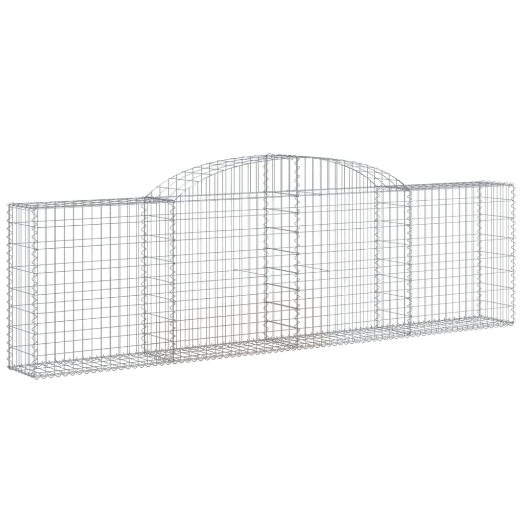 VidaXL Gabionen 9 Stück gebogen 300x30x80 100 cm verzinktes Eisen