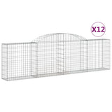 VidaXL Gabionen 12 Stück gebogen 300x30x80 100 cm Eisen